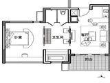 万科双月湾_1室1厅1卫 建面84平米