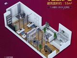 富元中润广场_1室1厅1卫 建面53平米