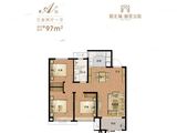 济南阳光城丽景公馆_3室2厅1卫 建面97平米