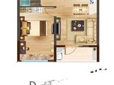 鲁能美丽汇_1室1厅1卫 建面60平米