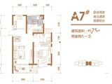 金辉世界城_2室2厅1卫 建面75平米