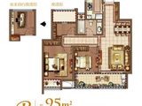 新城招商香溪源_3室2厅1卫 建面95平米