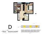 棉三公寓_1室1厅1卫 建面61平米