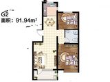 秀兰花漫里_2室2厅1卫 建面91平米