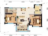 万宁国瑞城_2室2厅1卫 建面75平米