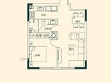 恒大云玺_1室2厅1卫 建面62平米