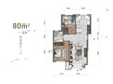 华润置地大连湾国际社区_2室2厅1卫 建面80平米