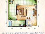 博鳌印象_1室1厅1卫 建面72平米