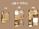 世茂国风龍院河鸣_2室3厅2卫 建面133平米
