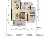 凯旋1号上水湾_3室2厅2卫 建面100平米
