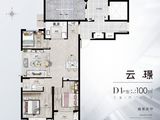 泽信银城云樾天著_3室2厅1卫 建面100平米