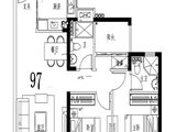 广晟中国铁建花语天珹_2室2厅2卫 建面97平米