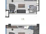 高新6號_5-6F户型 建面46平米