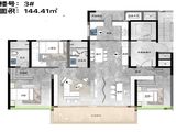 海澜凤凰栖_3室2厅2卫 建面144平米